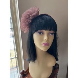 Vintage Fascinator New York Creation Tulle Headpiece from 1940s Brown Flower